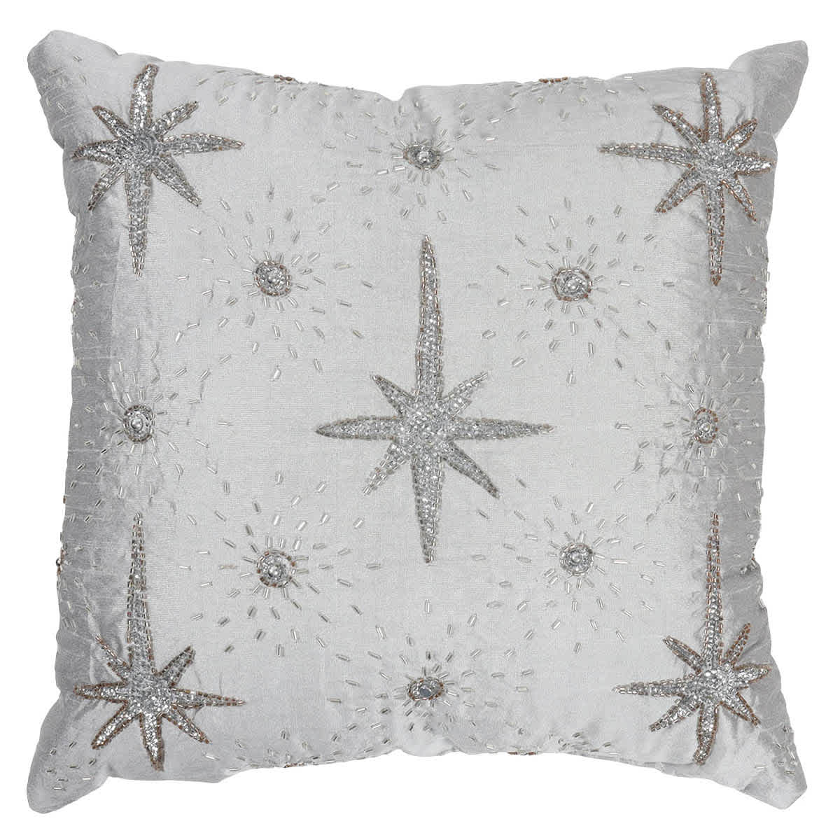 Silver beaded throw pillow discount