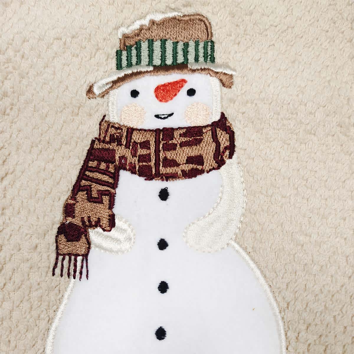 Honeybloom 2 Pack Snowman Hand Towel Set Festive Bath Decor At Home