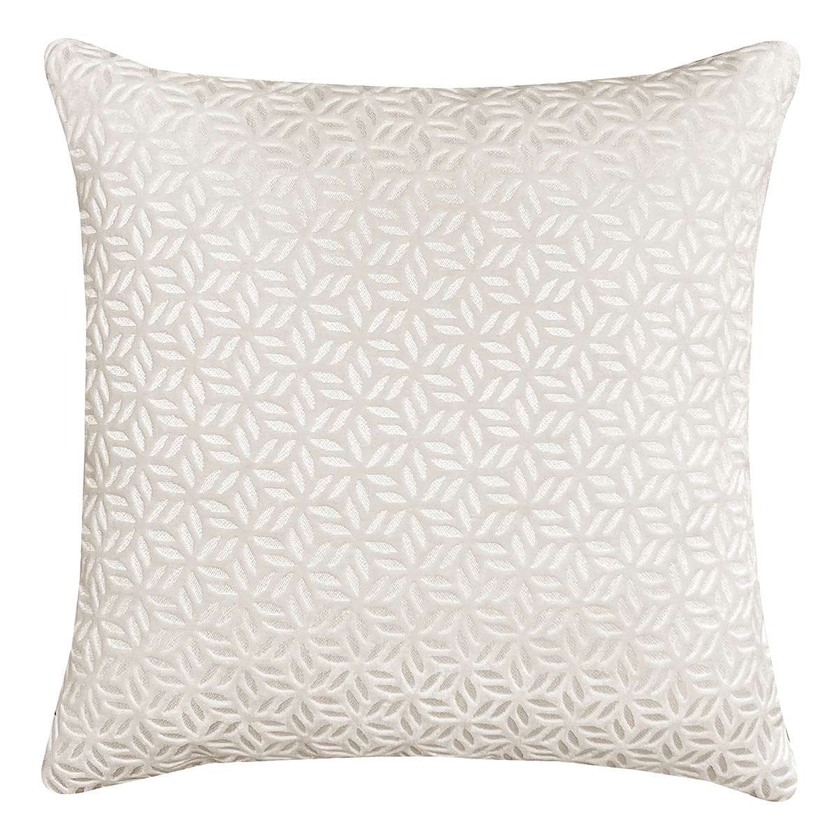 Ivory Petal Cut Velvet Throw Pillow 18