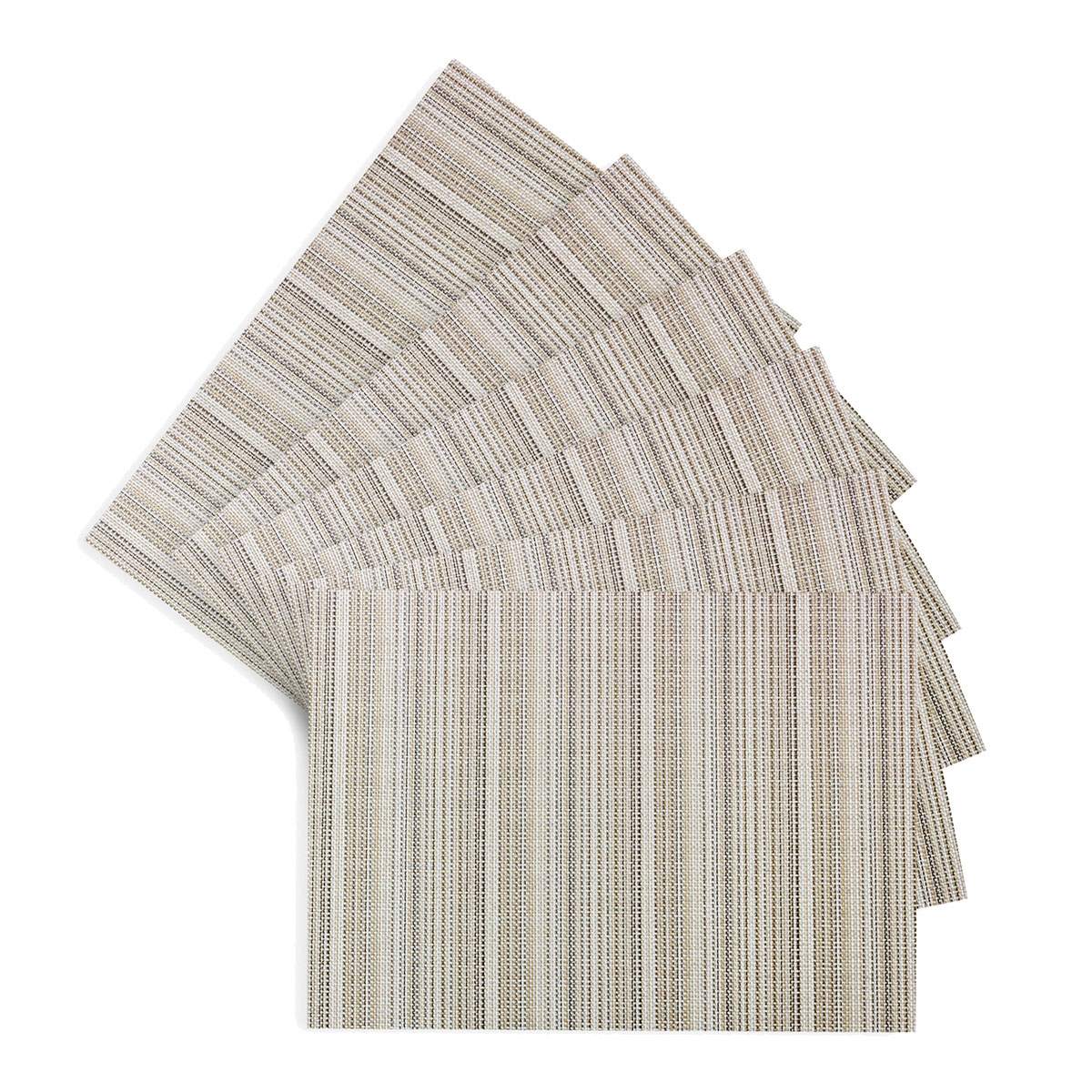 ワルツ Set of 6 Sandford Ivory Woven Vinyl Placemats, 18x13