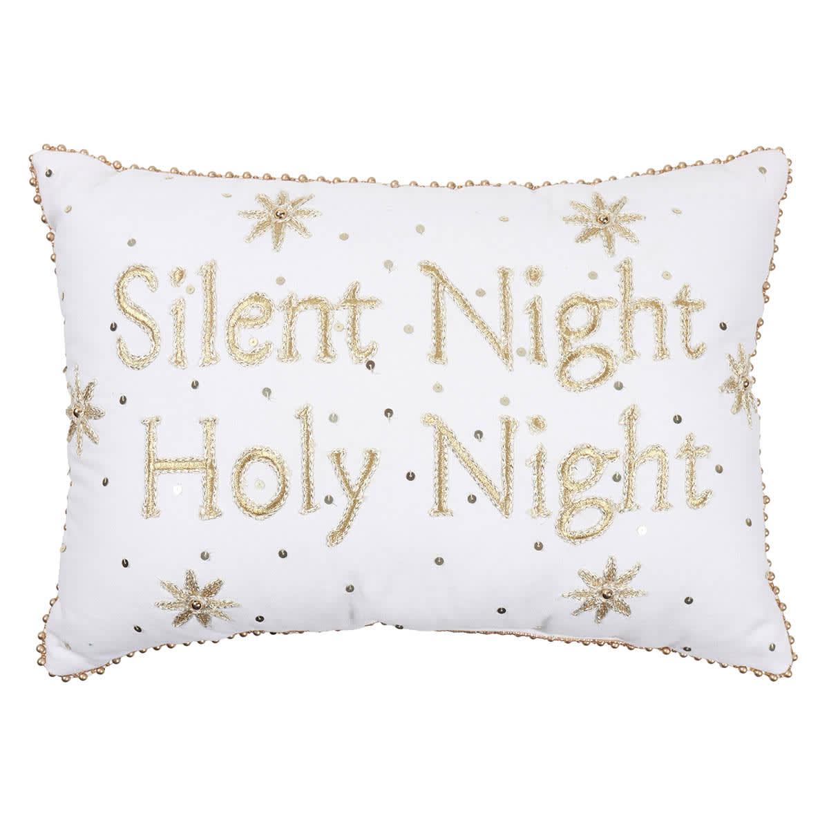 Silent Night Embroidered Throw Pillow 14x20 Cozy Holiday Decor At Home