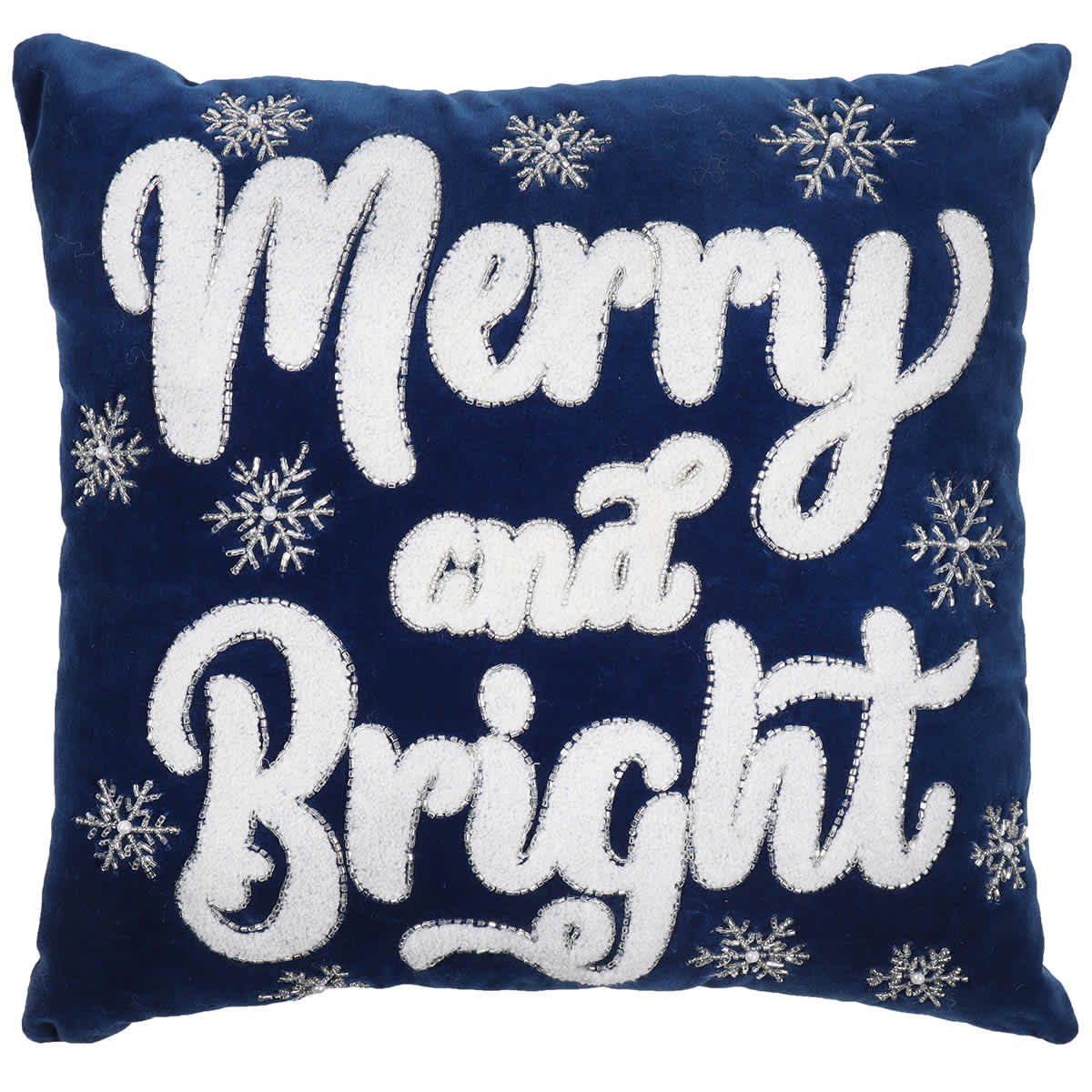 Merry and Bright Embroidered Throw Pillow 18 Holiday Textiles At Home