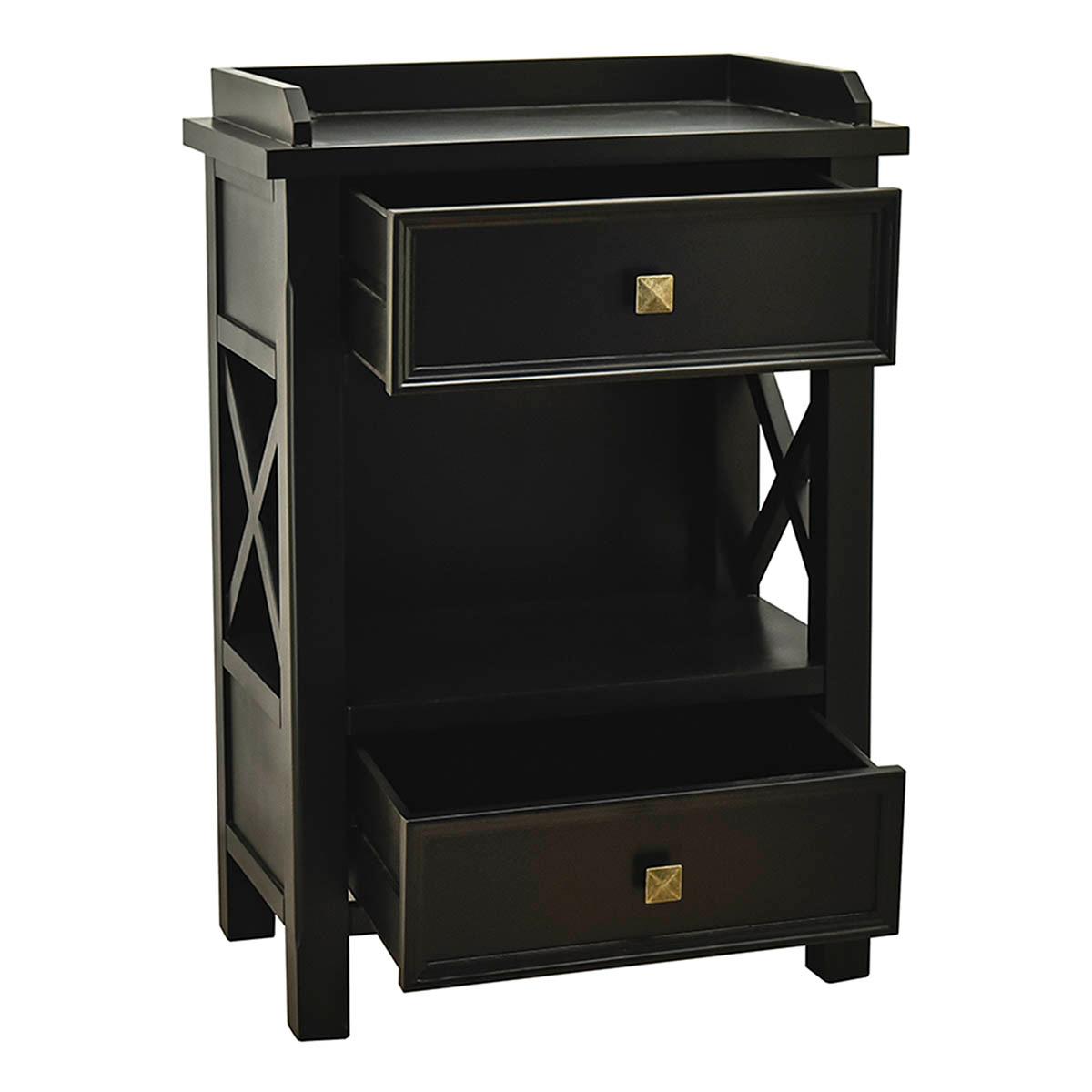 Jane X-Side Table with USB, Black