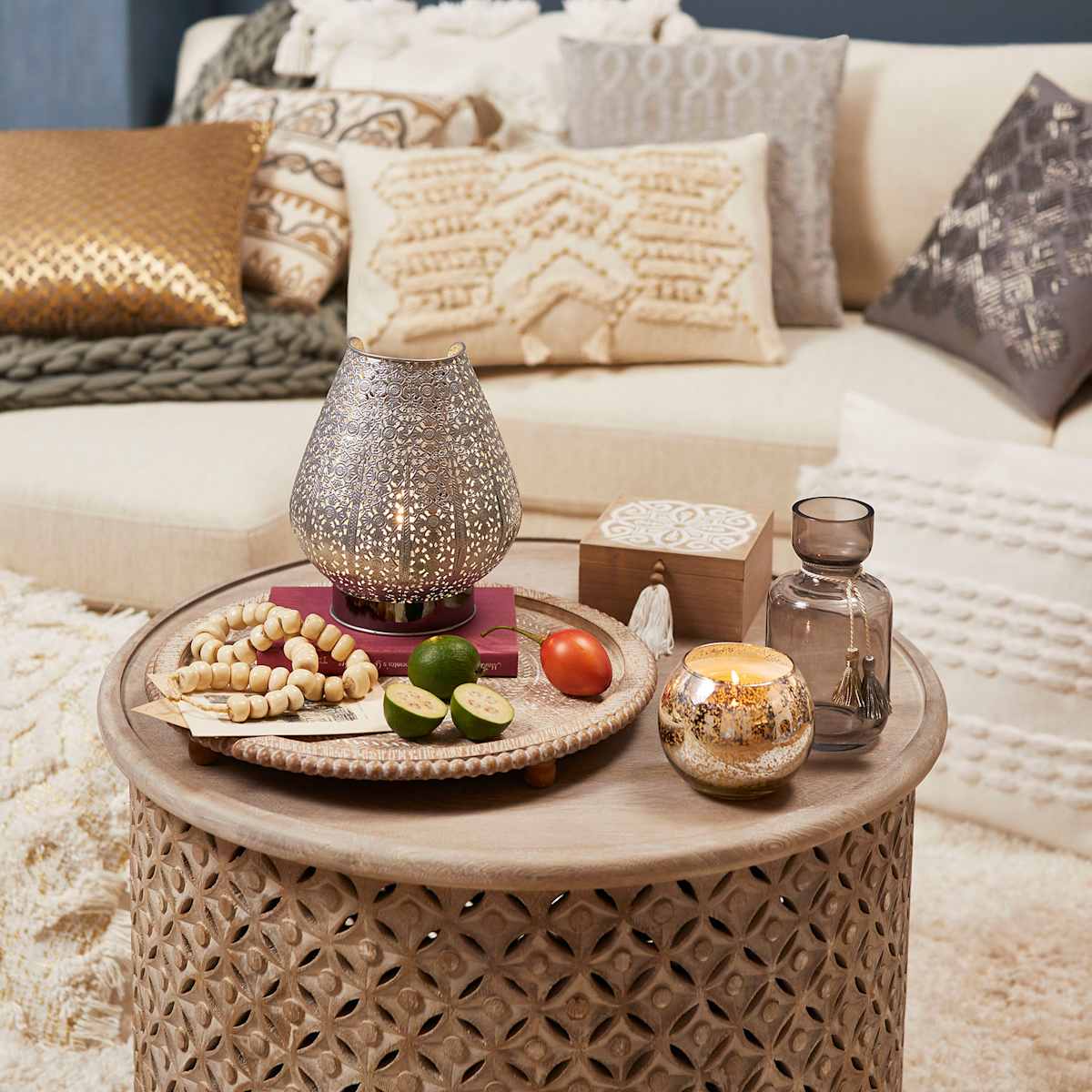 Round coffee table drum sale
