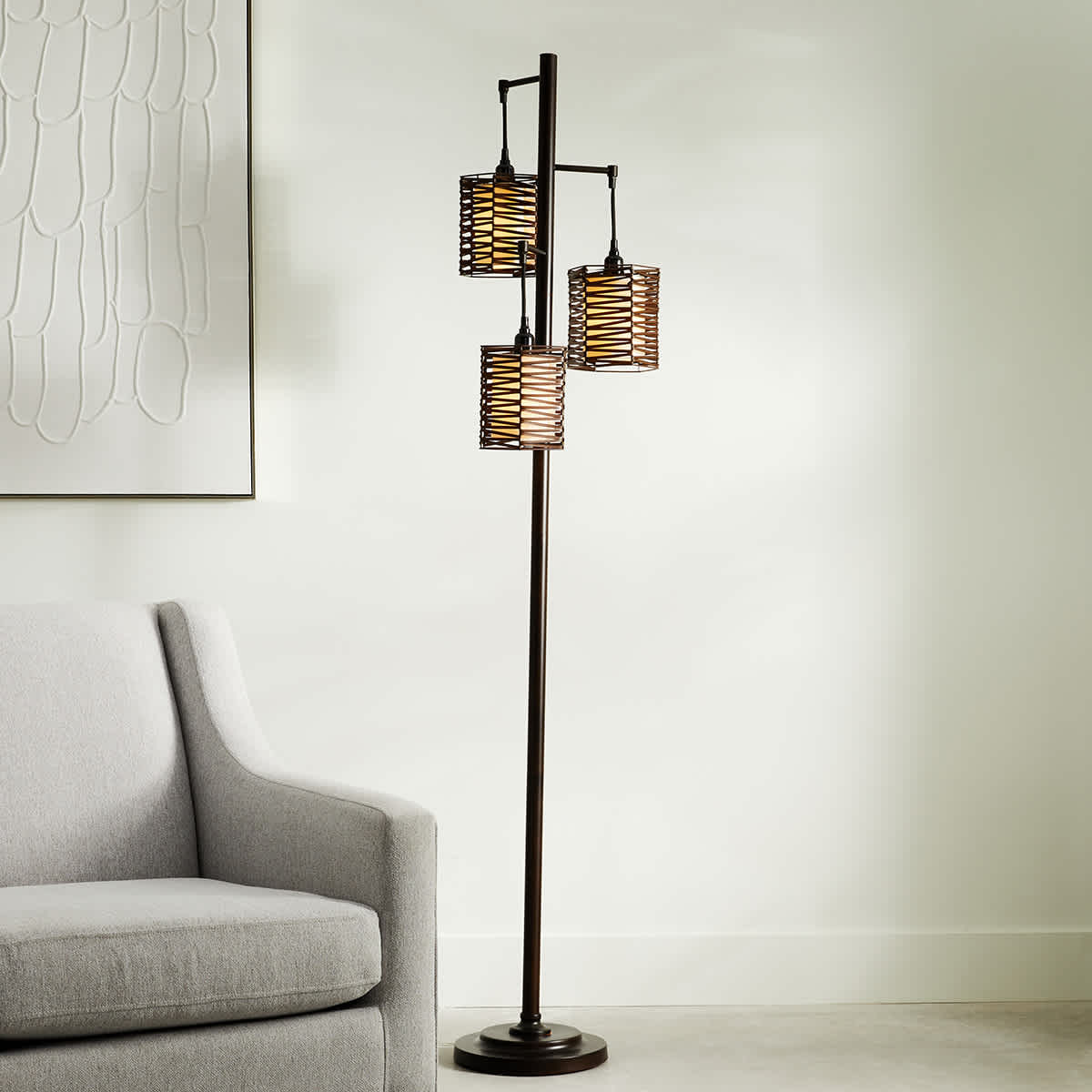 Floor lamp with three shades sales