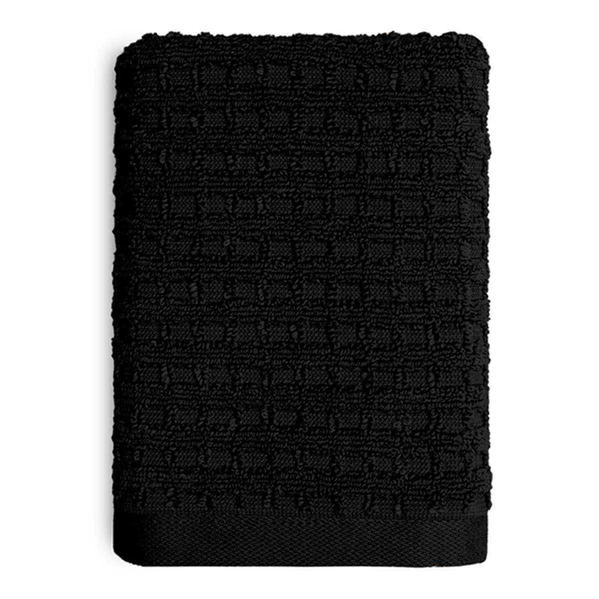 Black waffle hand towel hotsell
