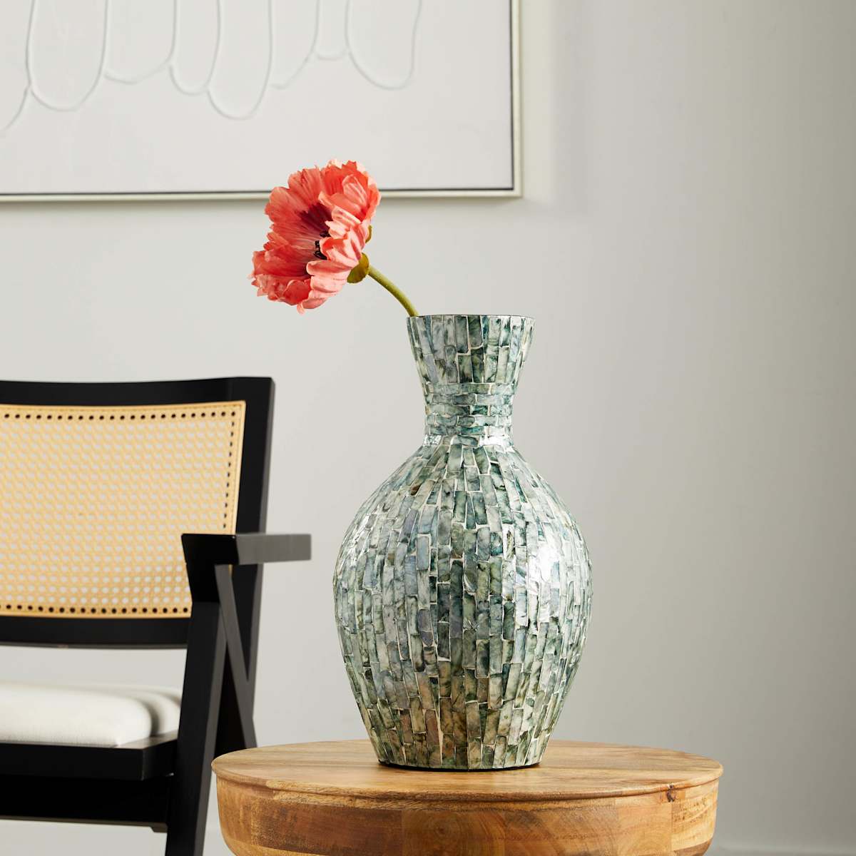 Scalloped Edge Green Glass 8