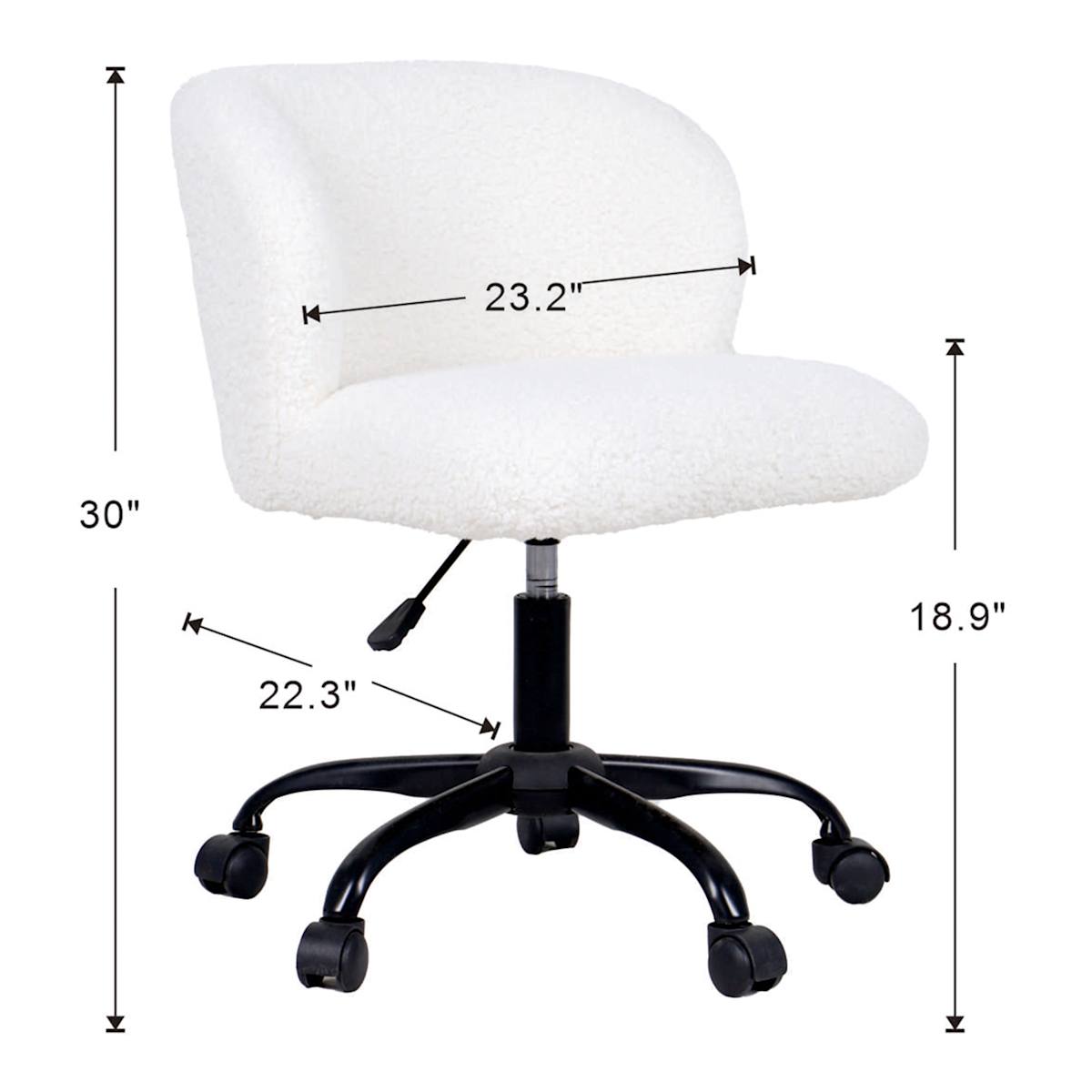 Found Fable Aubrey Office Chair White Sherpa