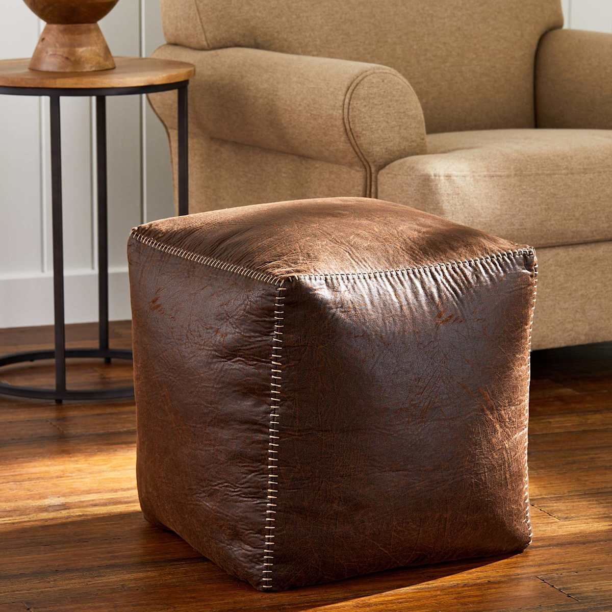 Next leather footstool sales