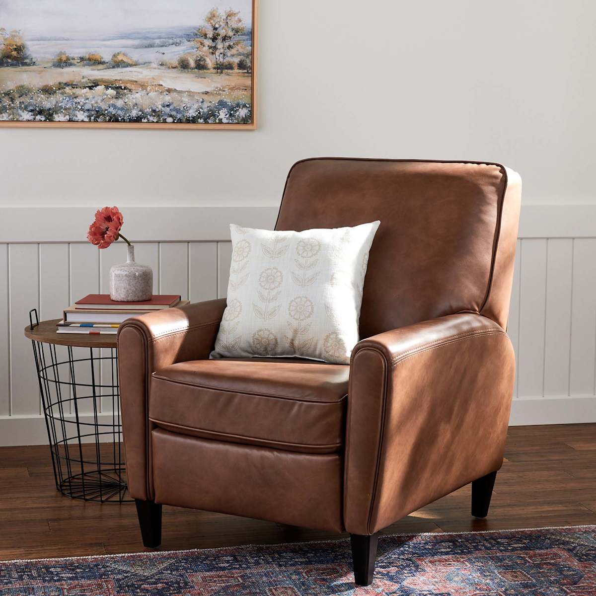 Honeybloom Harrison Push Back Recliner Cognac