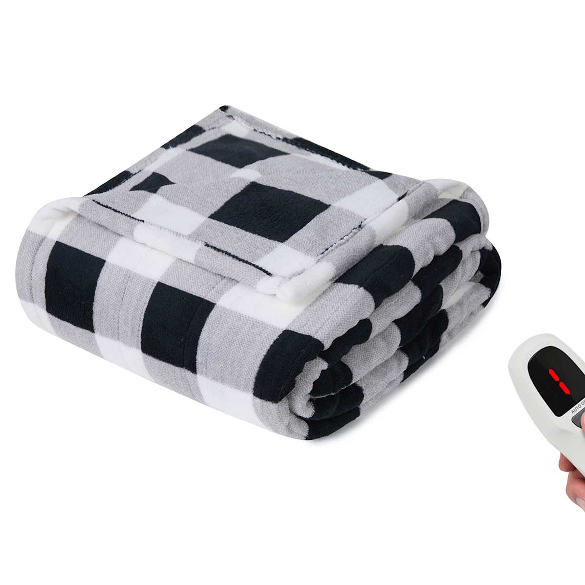 White Black Buffalo Check Plush Electric Throw Blanket 50x60 Christmas Indoor Decor At Home