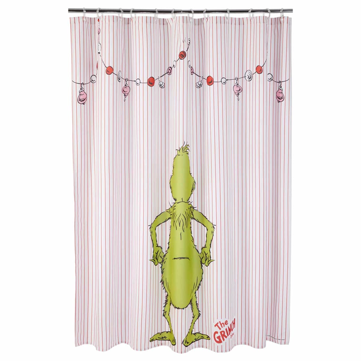 Grinch Striped Shower Curtain