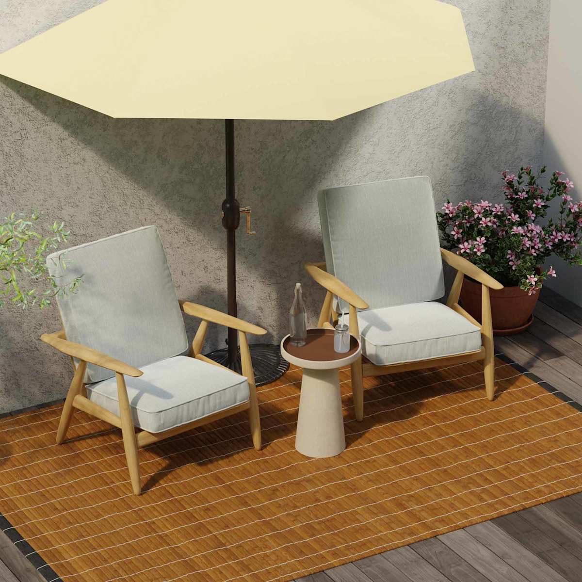 2 piece tahiti silver outdoor deep seat cushion set At Home