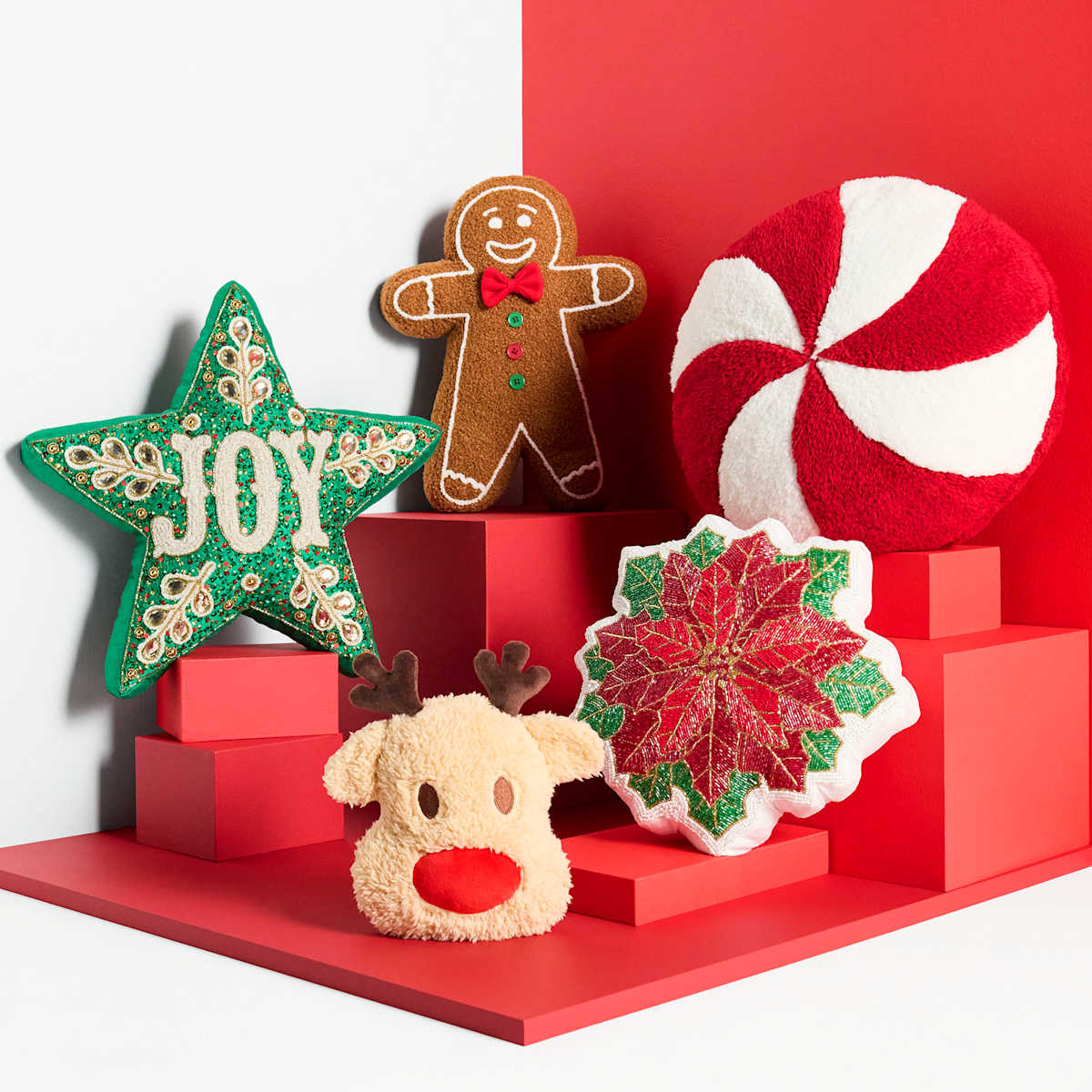 Round christmas pillows cheap