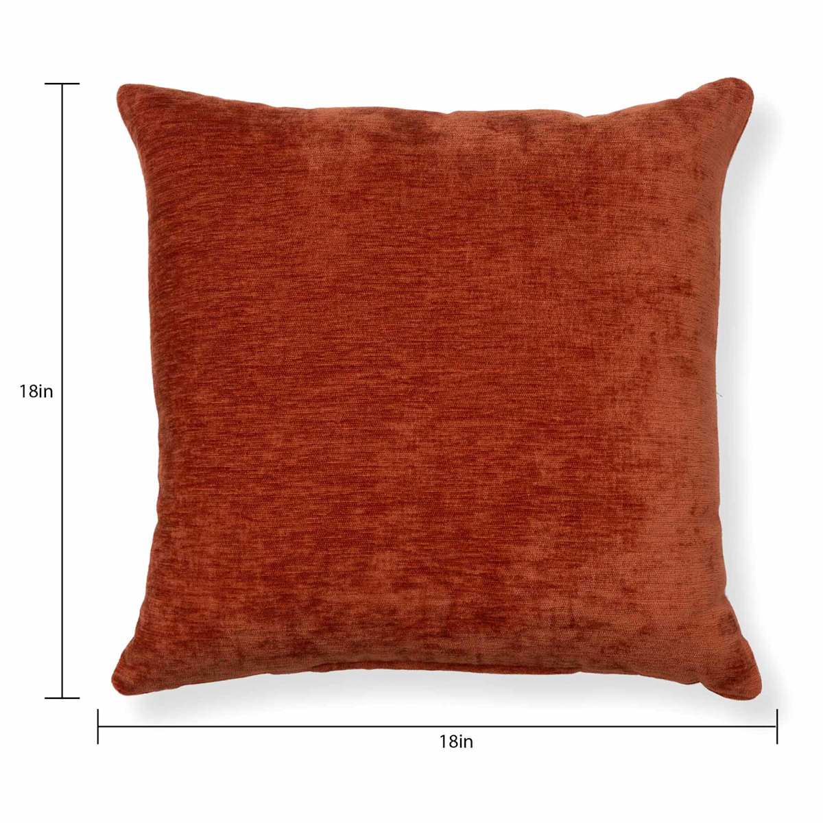 at Home Chenille 18 Rust Throw Pillow