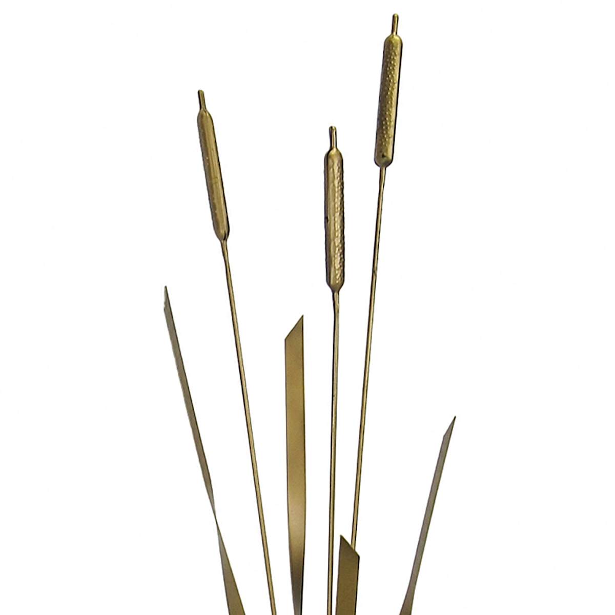 Honeybloom Metal Cattail Bronze 35 Yellow Yard Stake at Home