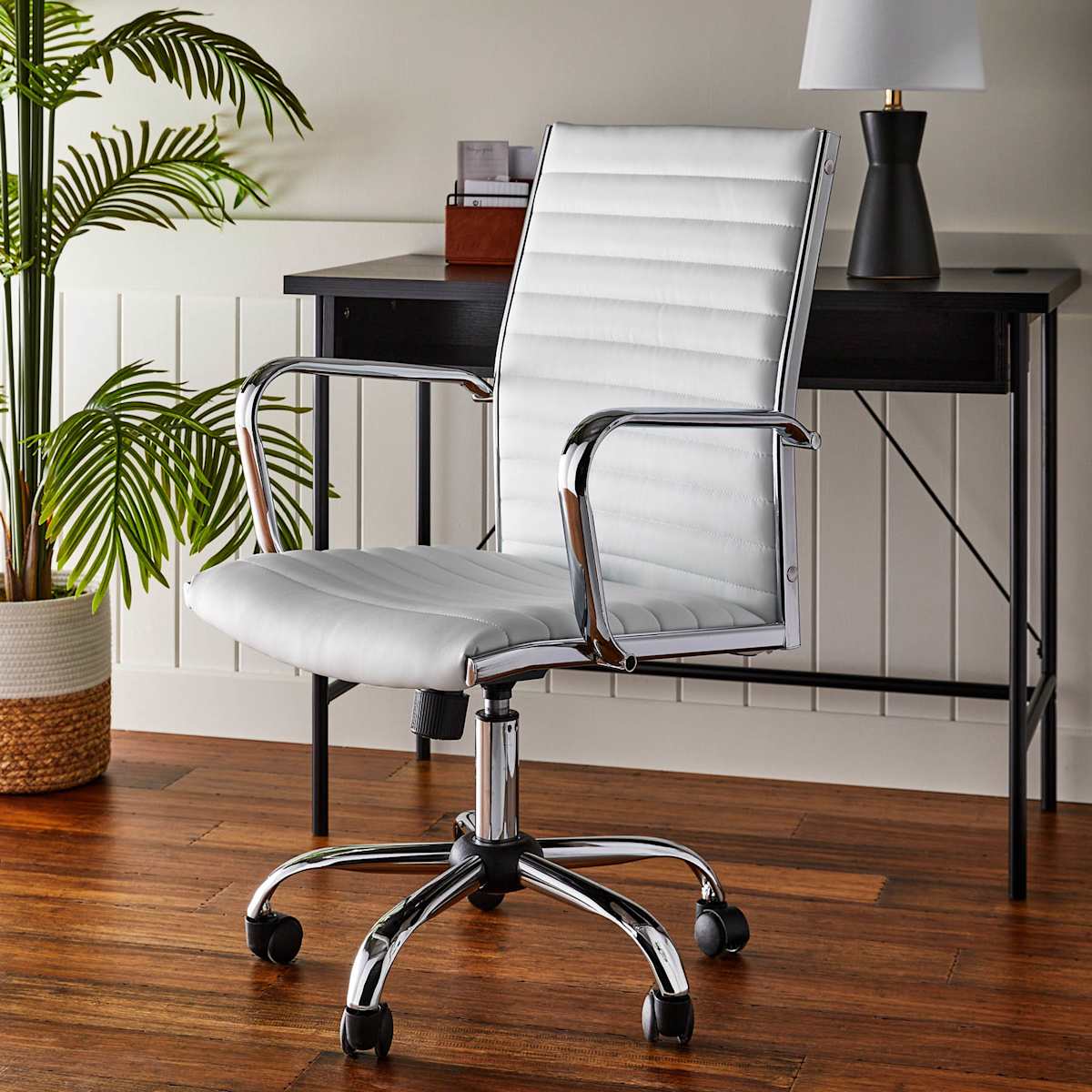 Crosby St. Maxwell Adjustable Faux Leather Office Chair, White