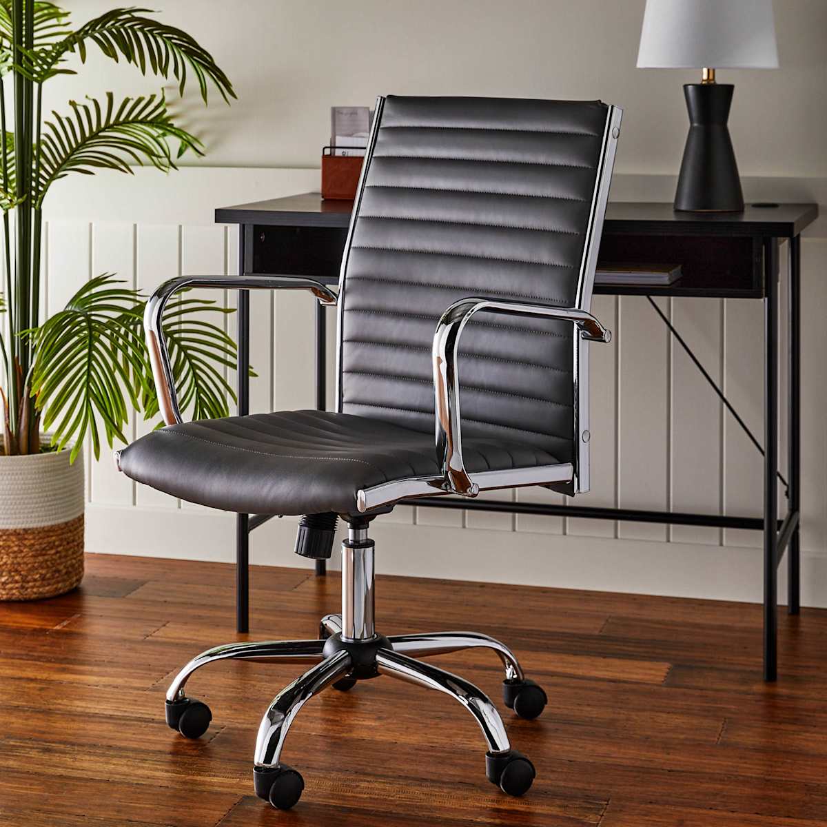 Crosby St. Maxwell Adjustable Faux Leather Office Chair, Grey