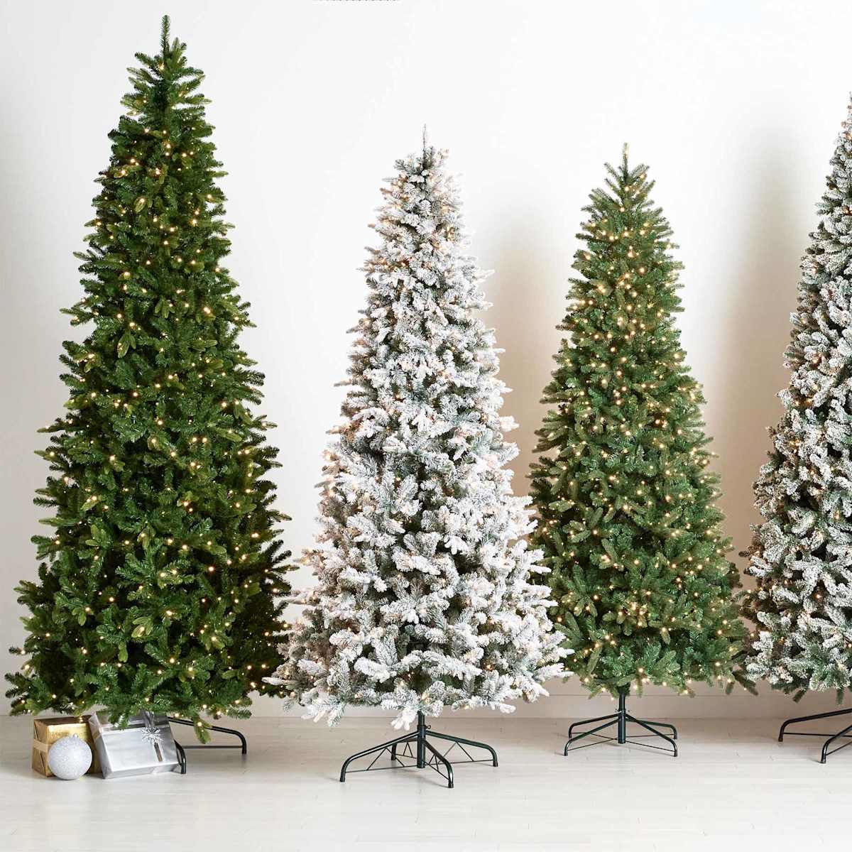 10ft Pre Lit Flocked Telluride Pine Christmas Tree At Home