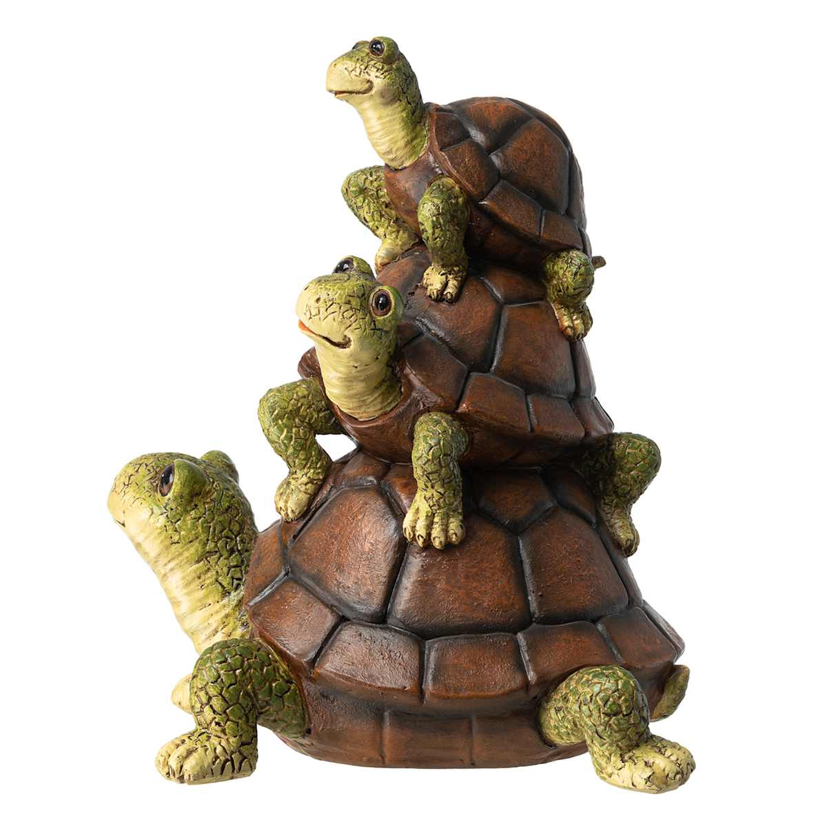 【人気商品！】 3-Turtles Stacked 10 Statue, Garden Outdoor ペット用品