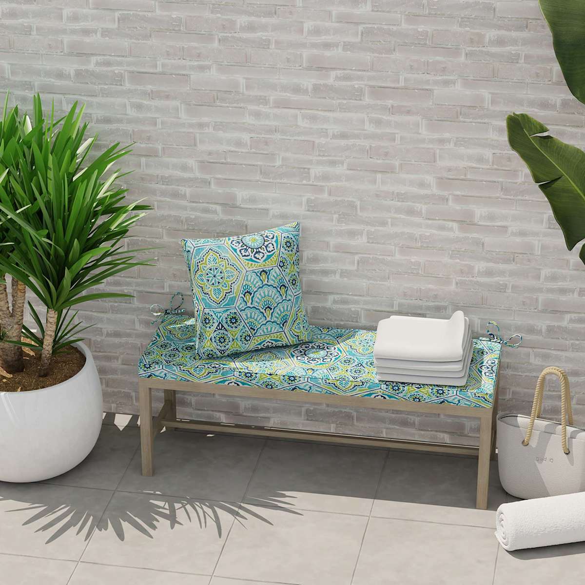 Teal bench cushion discount