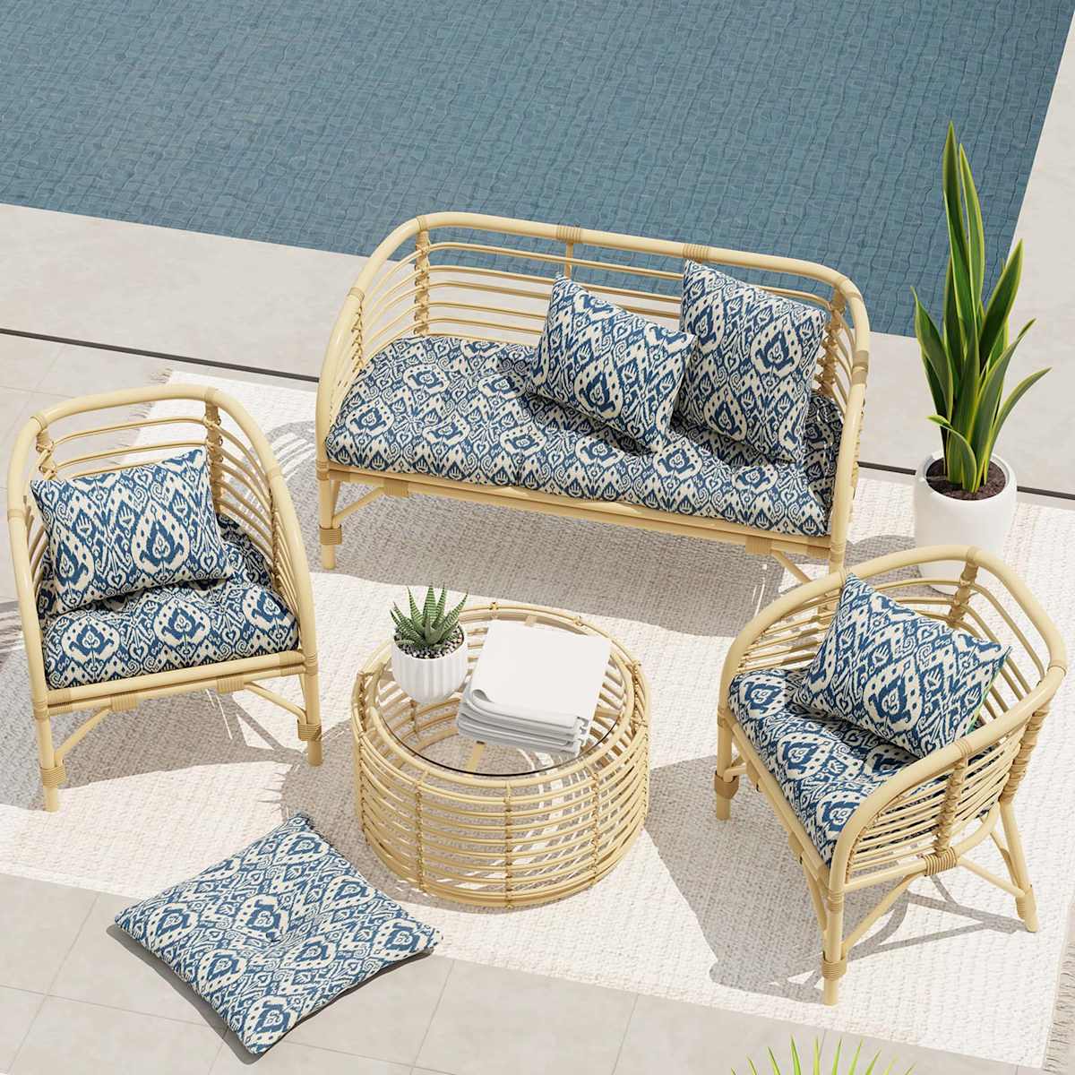 Ashmore Marine Outdoor Wicker Settee Cushion