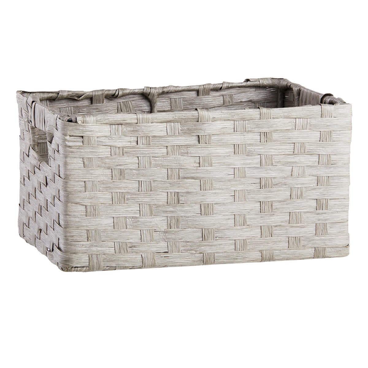 Light Grey Paper Rope Rectangle Storage Basket Medium