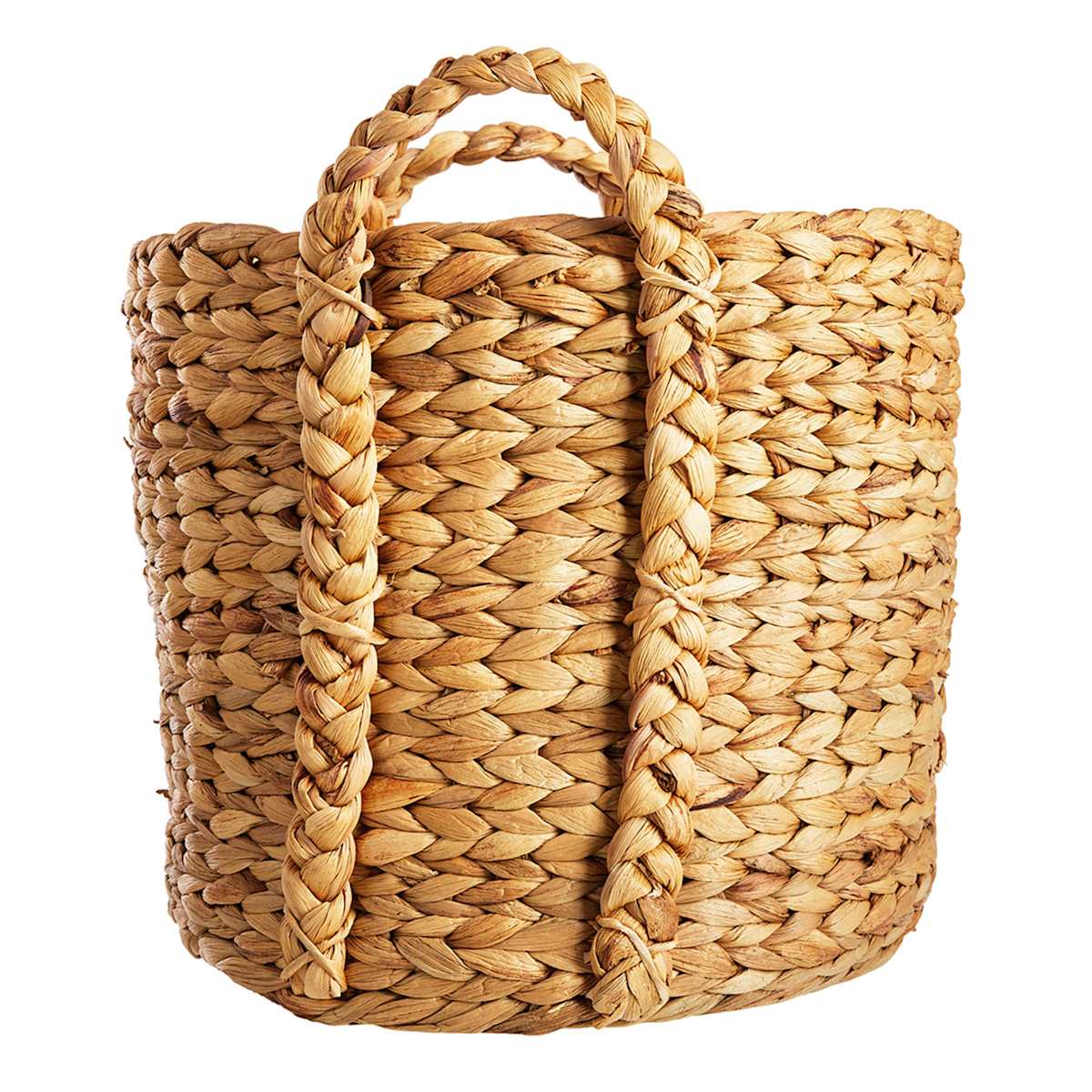 Braided Arrow Weave Round Storage Basket, Medium