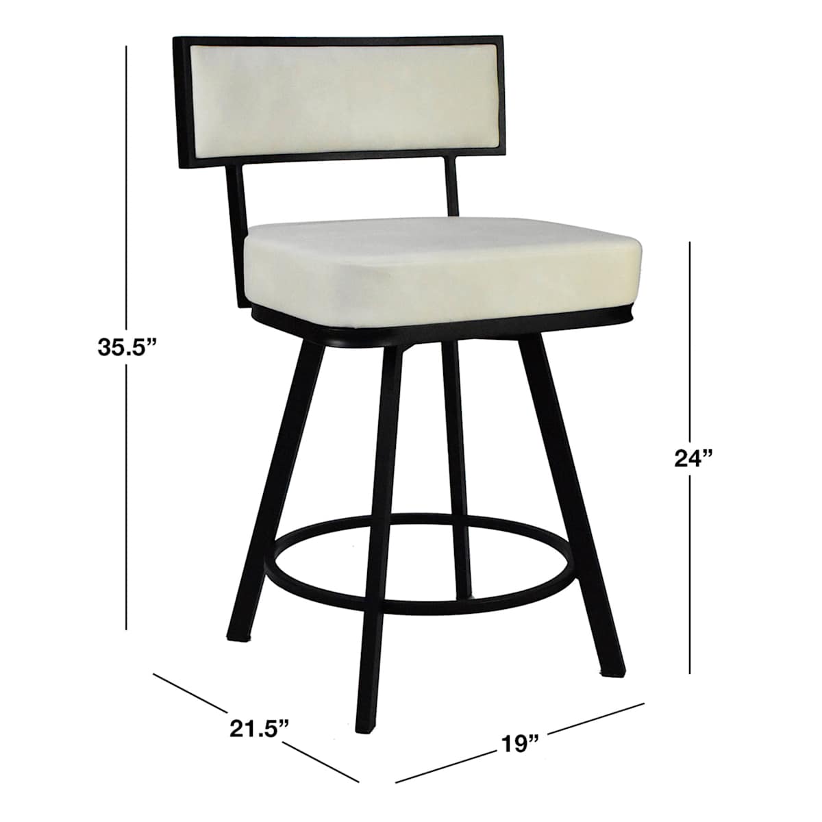 Zack Counter Stool, Ivory