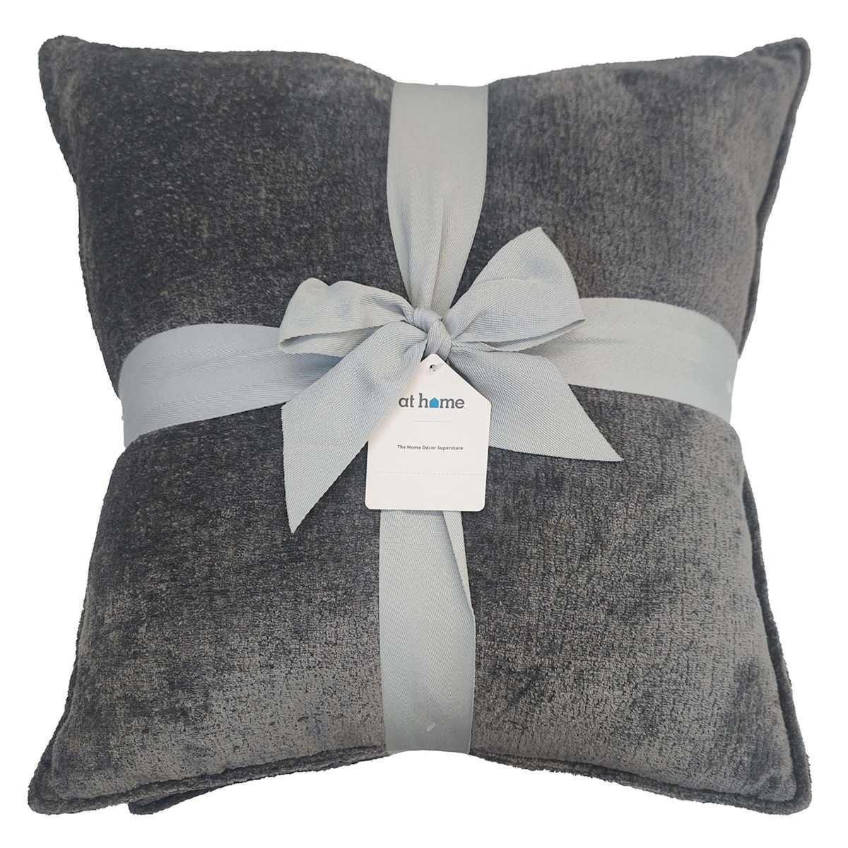 2 Pack Grey Textured Chenille Throw Pillows 18