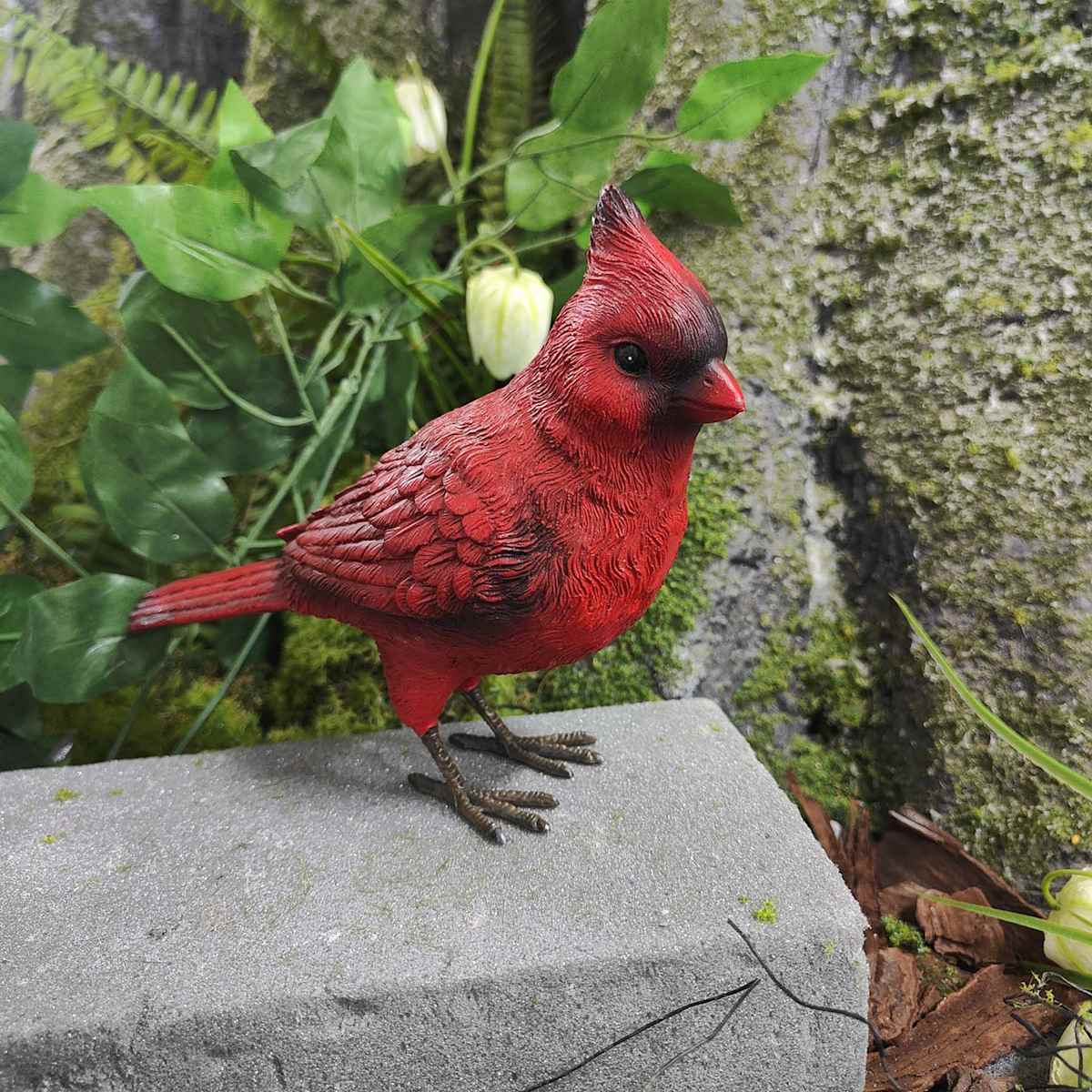 Red Cardinal Outdoor Garden Statue, 5.7