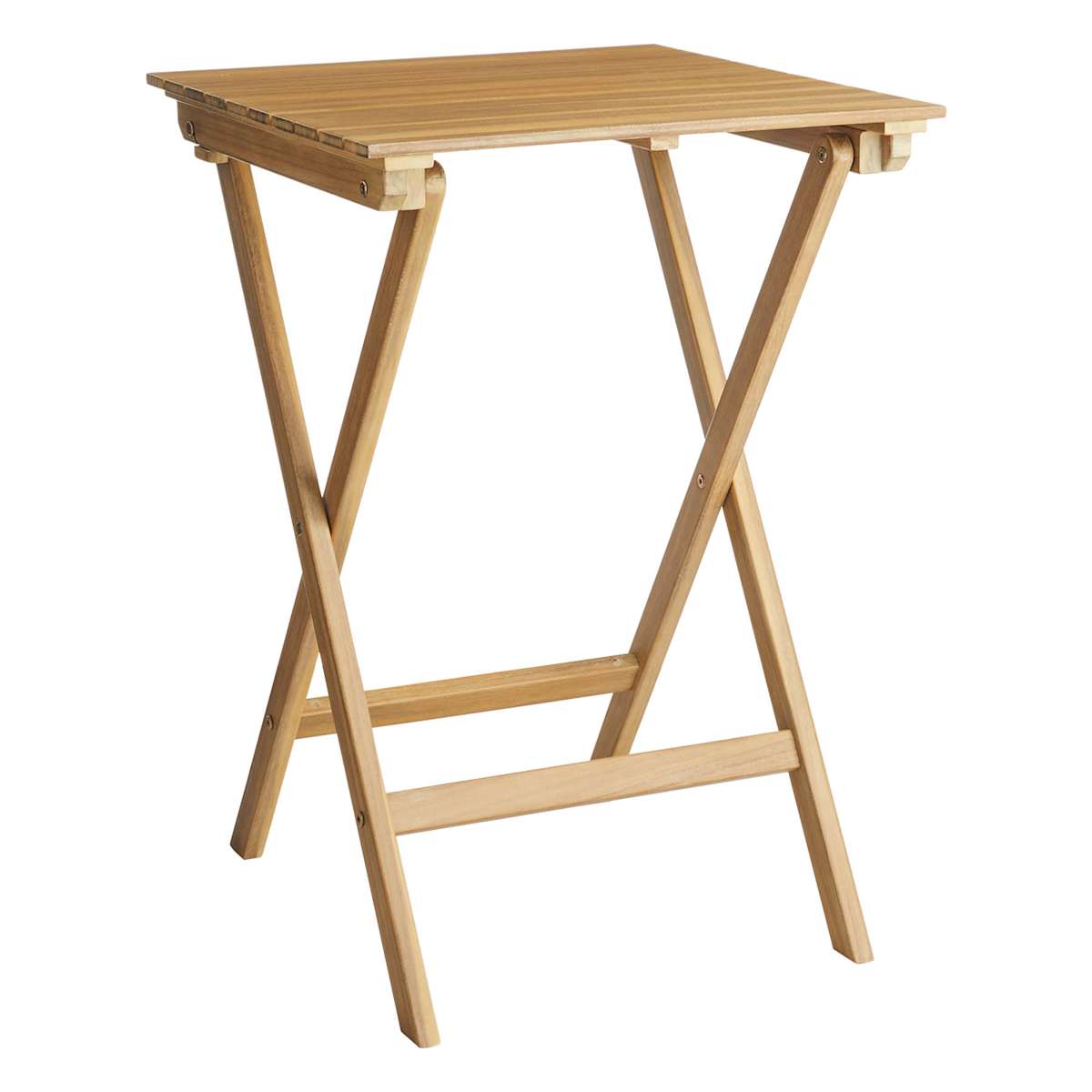 Honeybloom Acacia Wood Patio Folding Table, 23.6
