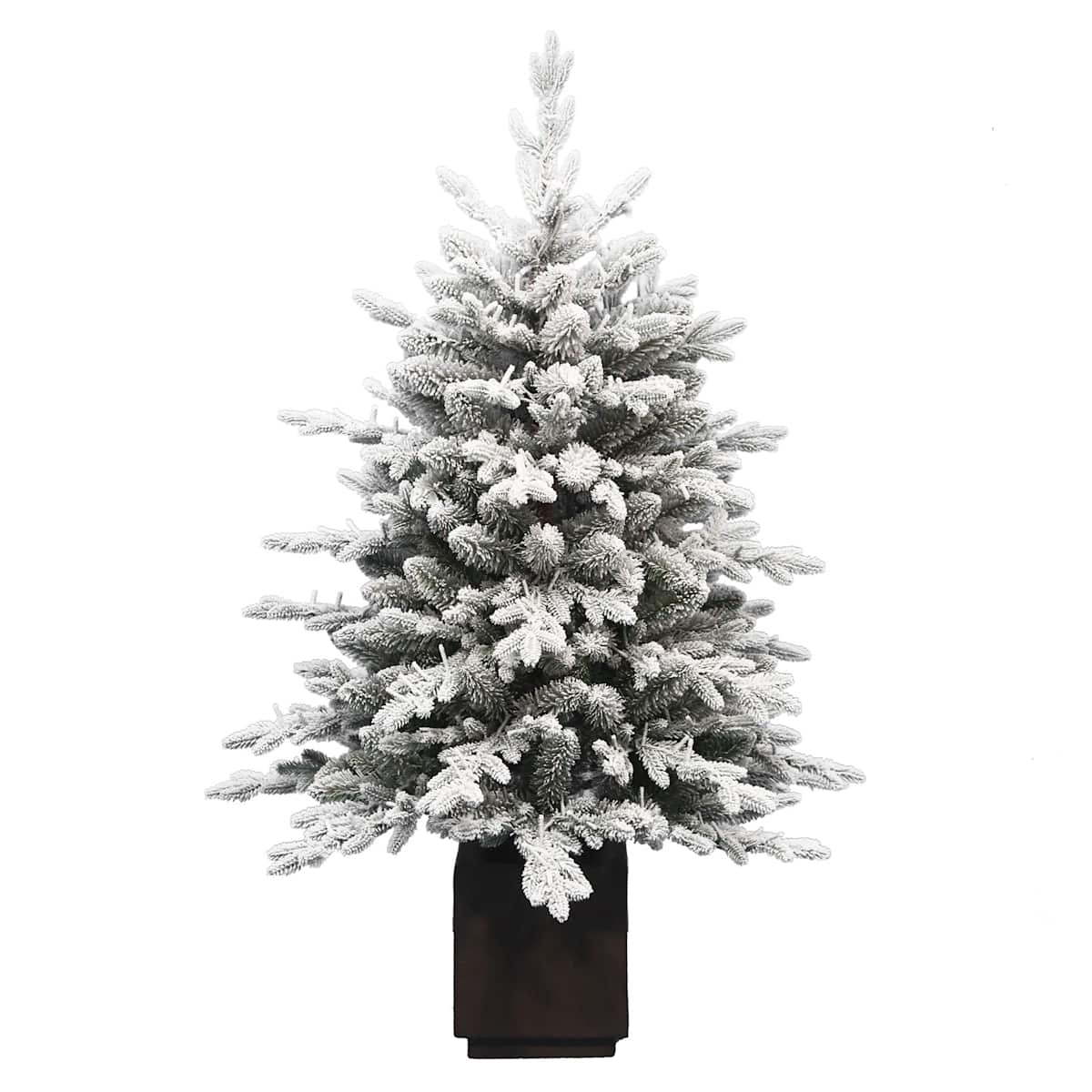 Pre-Lit Flocked Bradley Spruce Porch Christmas Tree 4' | At Home