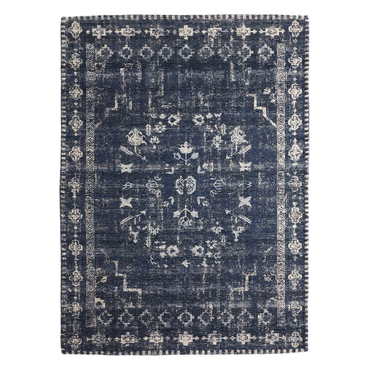 Teagan Navy Blue Floral Flatweave Area Rug 5x7 | At Home