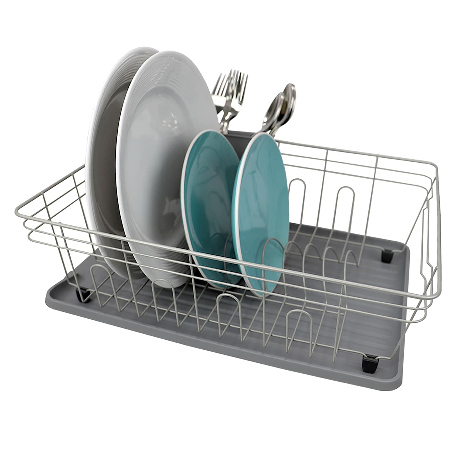 3-Piece Contempo Dish Rack, Grey