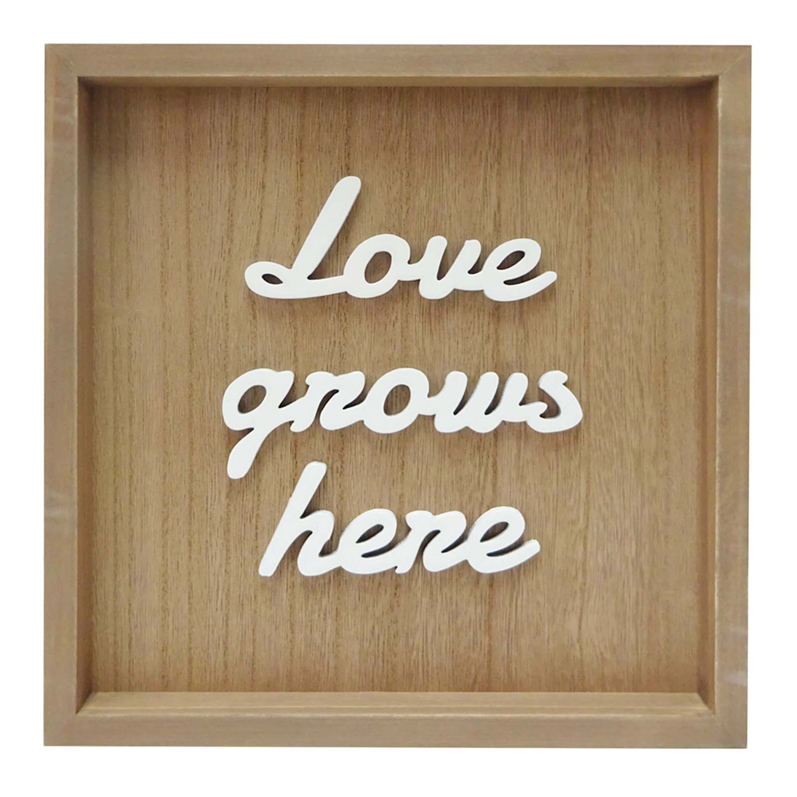 Love Grows Here Wooden Block Sign 10 quot