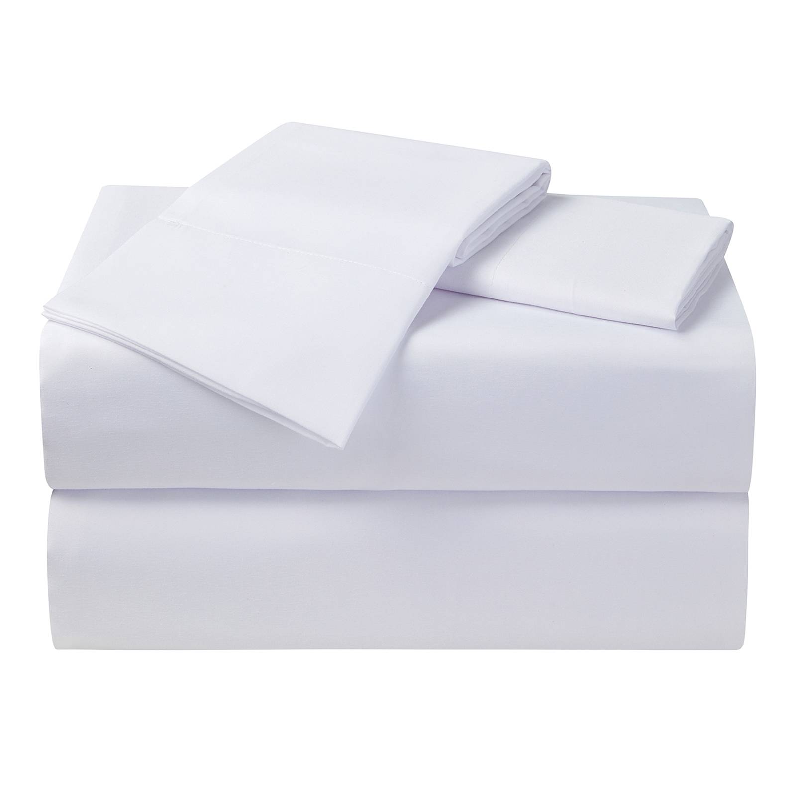 4Piece White Antimicrobial Cooling Microfiber Sheet Set, Queen