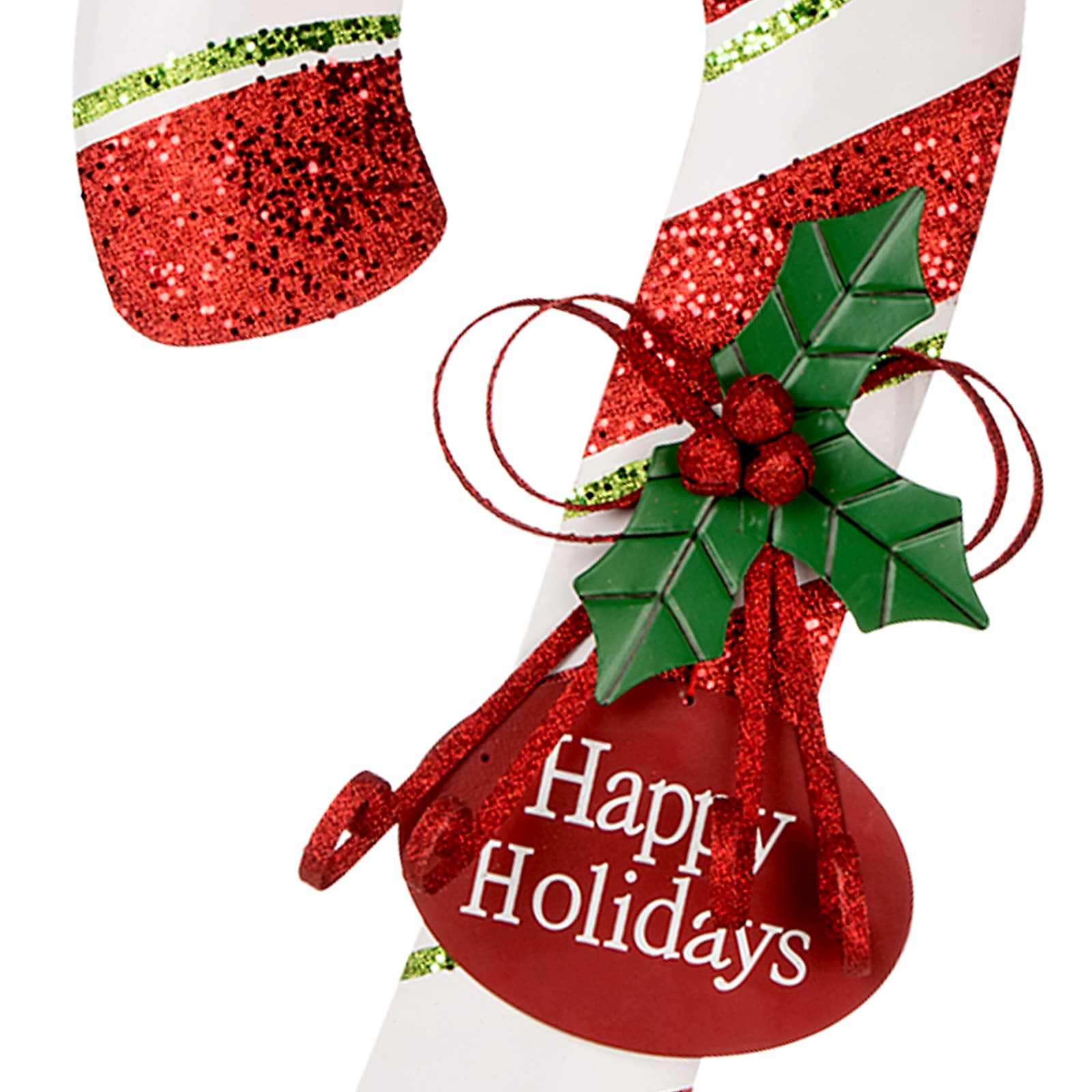 Homespun Holiday Glittered Candy Cane Yard Stake, 36"