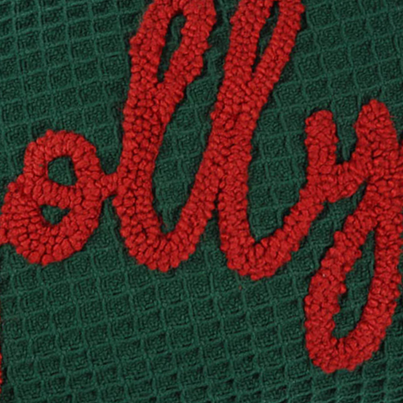 Homespun Holiday Jolly Waffle Throw Pillow, 14X20