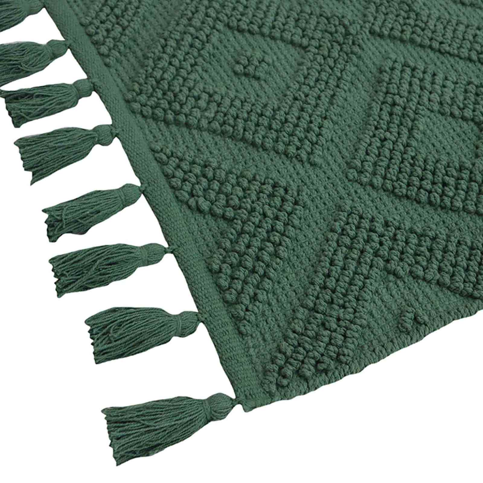 Green High Low Diamond Handwoven Accent Rug 27x45