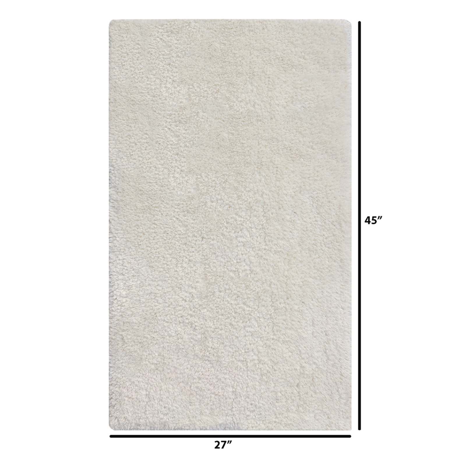 Ivory Textured Tufted Shag Accent Rug, 27x45