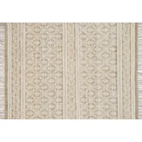 (B508) Devon Hand Woven Jute Ivory Chenille Area Rug, 5x7