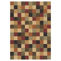 (D114) Nexus Red Printed Area Rug With Non-Slip Back, 5x7