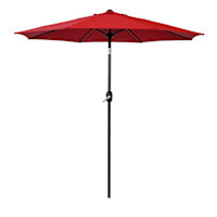 Red Crank & Tilt Round Patio Umbrella, 7.5'