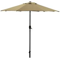 Tan Crank & Tilt Round Patio Umbrella, 7.5'