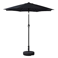 Black Crank & Tilt Round Patio Umbrella, 7.5'