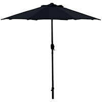Black Outdoor Crank & Tilt Steel Umbrella, 7.5'