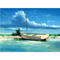 Beached Boat Canvas Wall Art, 24x36