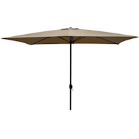 Tan Rectangular Steel Outdoor Umbrella, 6.5x10