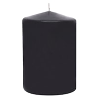 Black Unscented Overdip Pillar Candle, 3x4